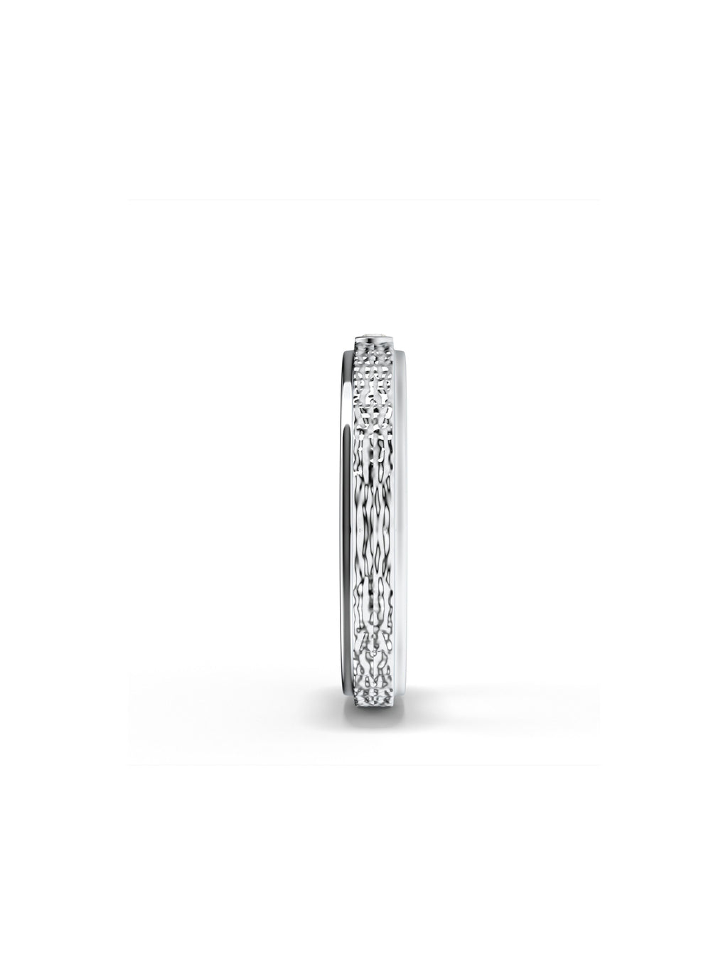 Moissanite Textured Silver  925 Sterling Silver Spinner Ring For Men