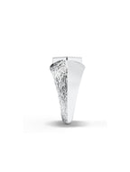 Textured Geometric Moissanite Oxidized Silver 925 Sterling Silver Ring For Men