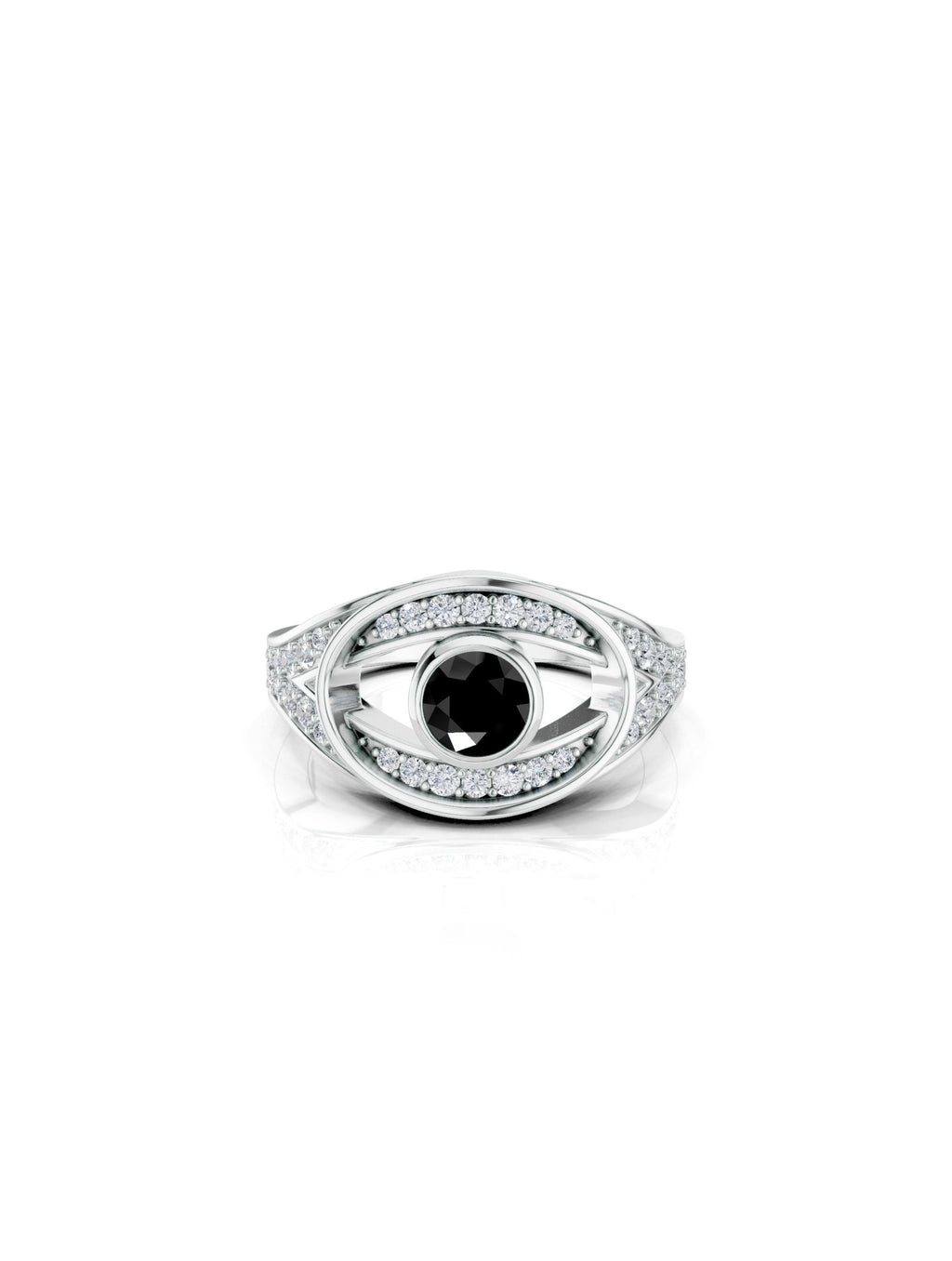 Bold Black Onyx and Moissanite Oxidized Finish 925 Sterling Silver Ring For Men
