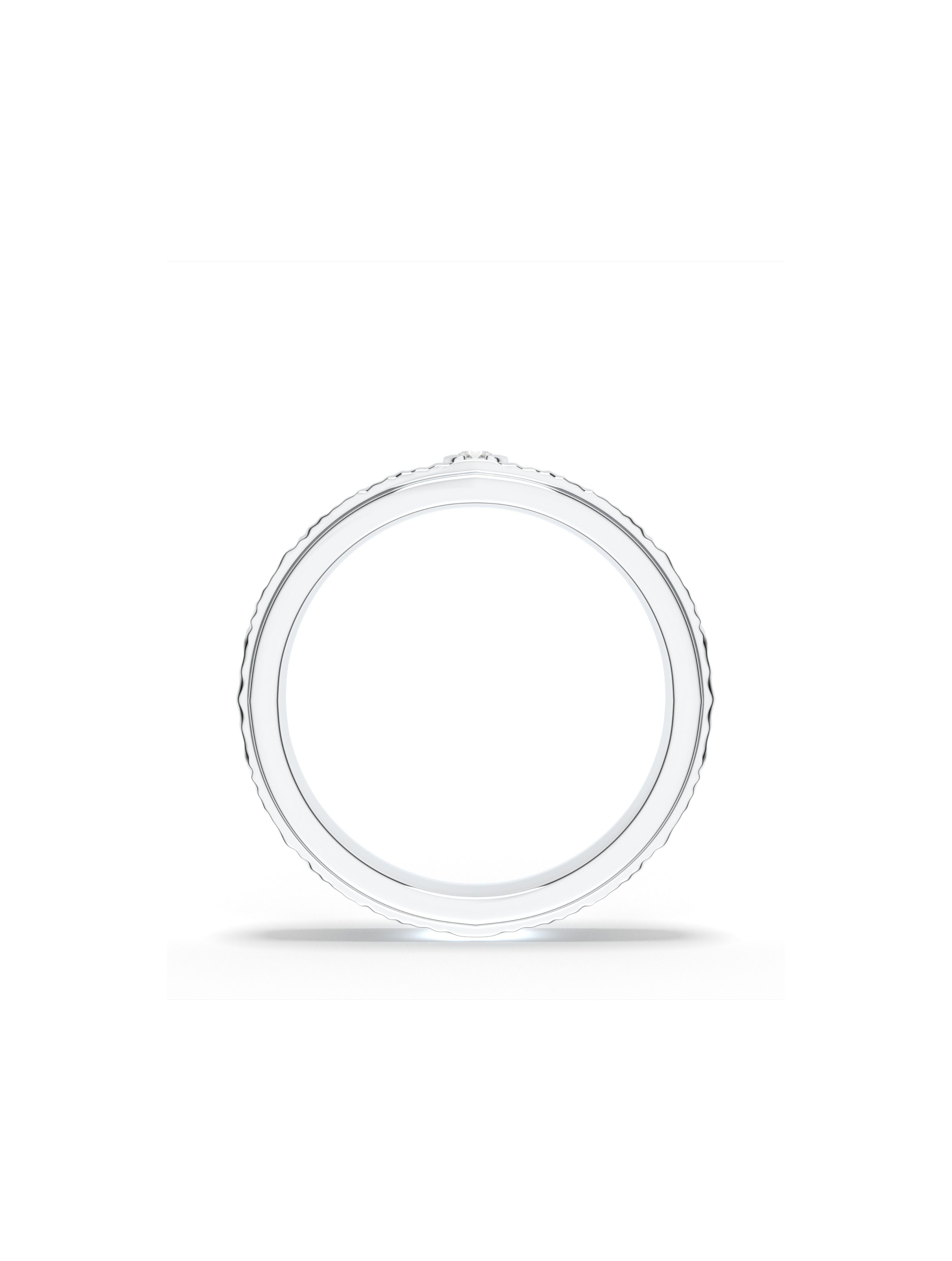 Moissanite Textured Silver  925 Sterling Silver Spinner Ring For Men