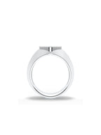 Textured Geometric Moissanite Oxidized Silver 925 Sterling Silver Ring For Men