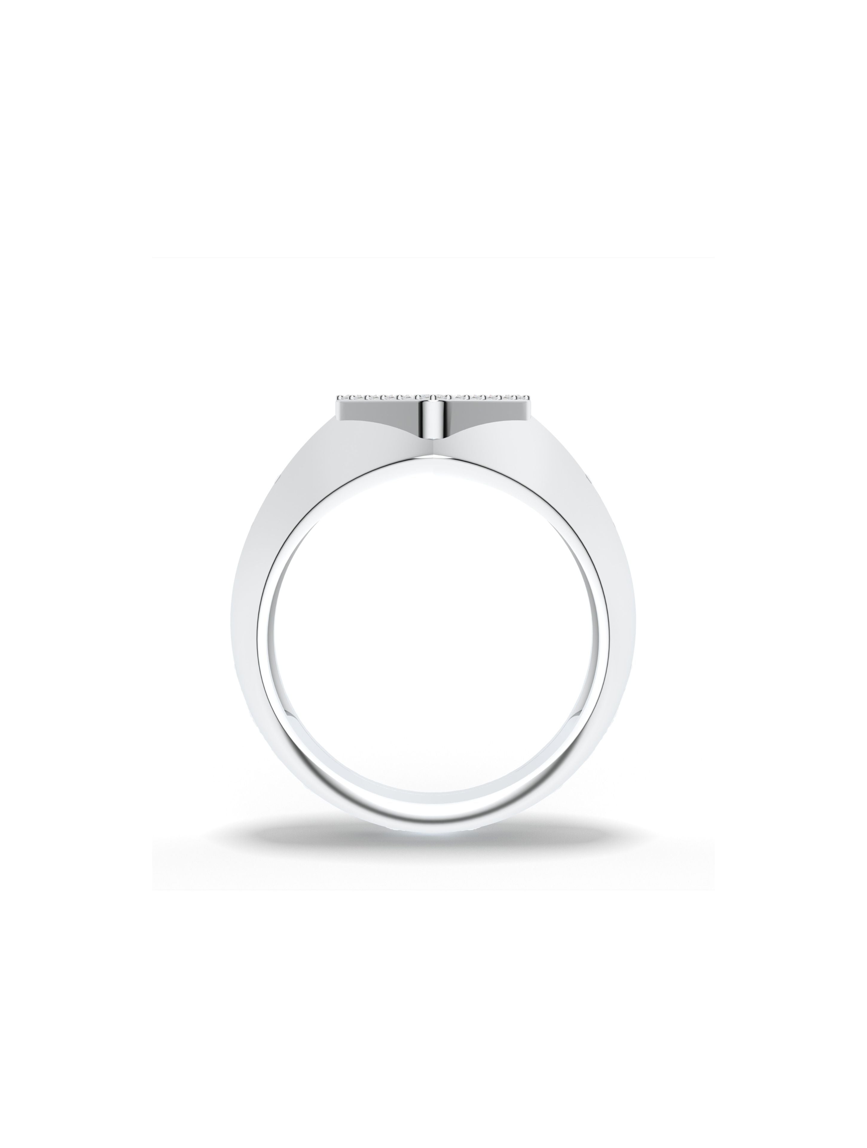 Textured Geometric Moissanite Oxidized Silver 925 Sterling Silver Ring For Men