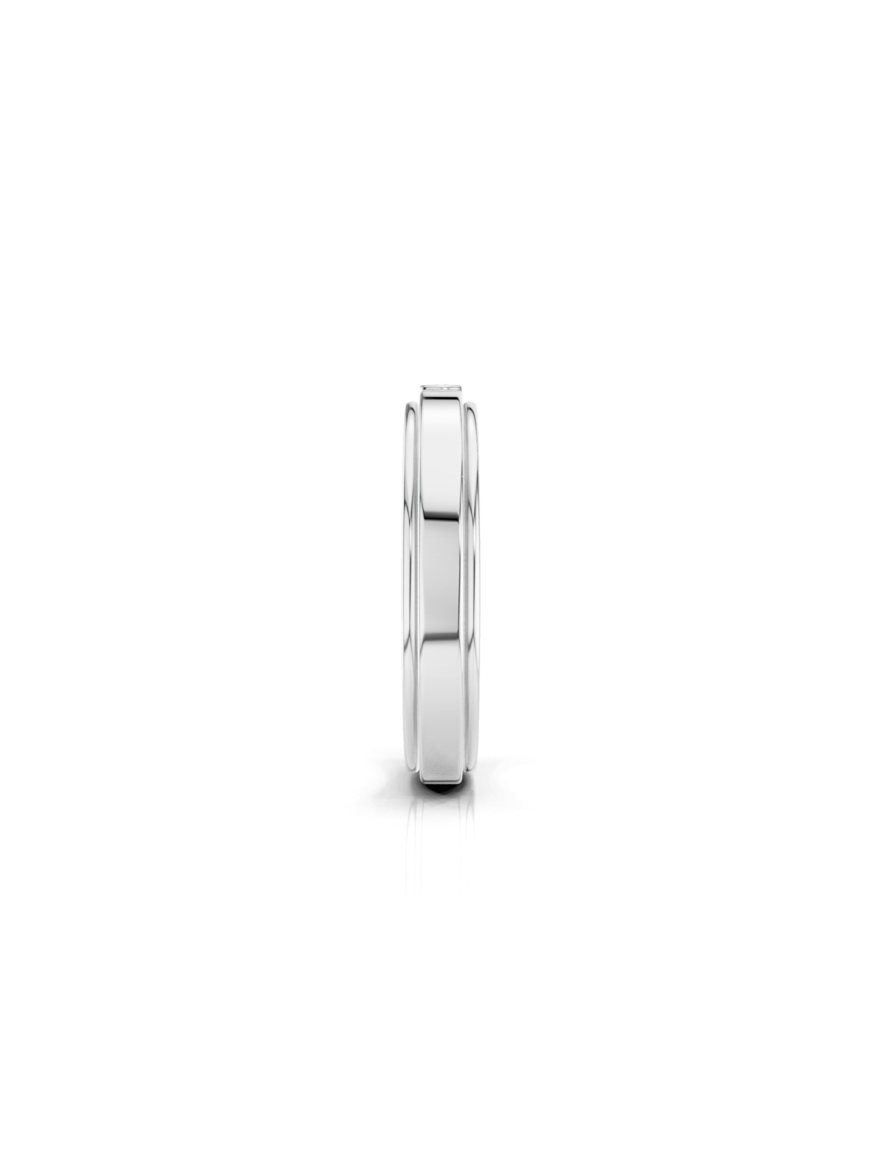 Moissanite Sterling Silver Spinner Ring For Men