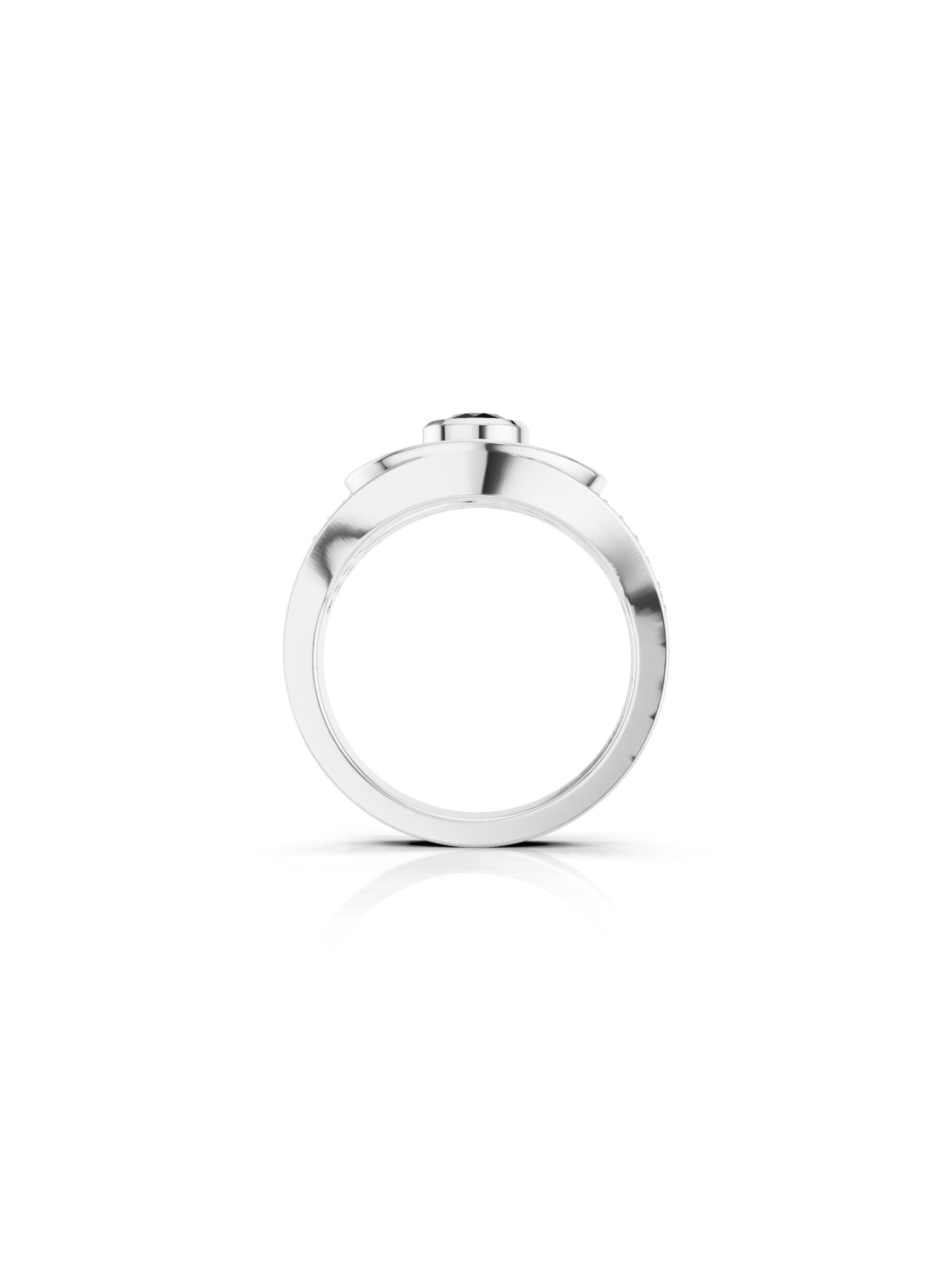 Bold Black Onyx and Moissanite Oxidized Finish 925 Sterling Silver Ring For Men