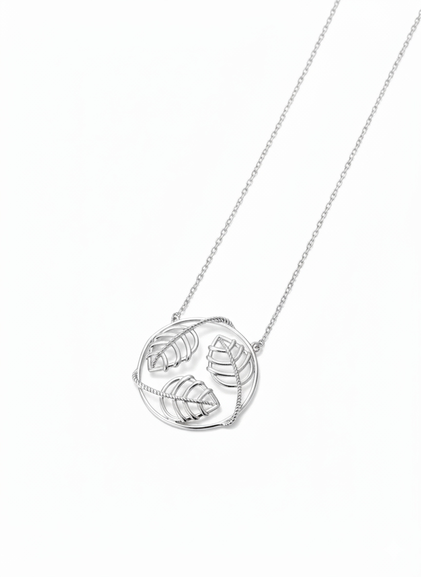 Lumina Rhodium Plated Jali 925 Sterling Silver Pendant For Women