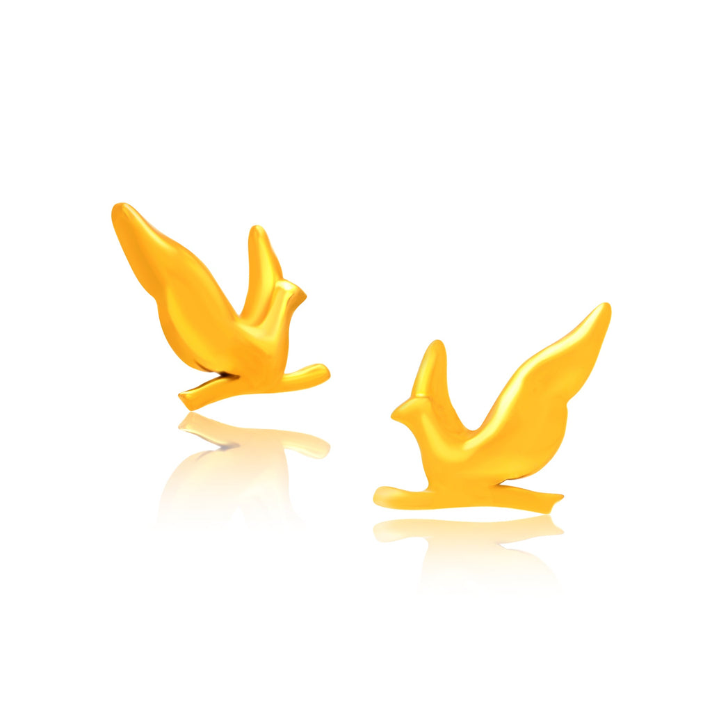 24K Gold-Plated Leaf Earrings - Kicky & Perky