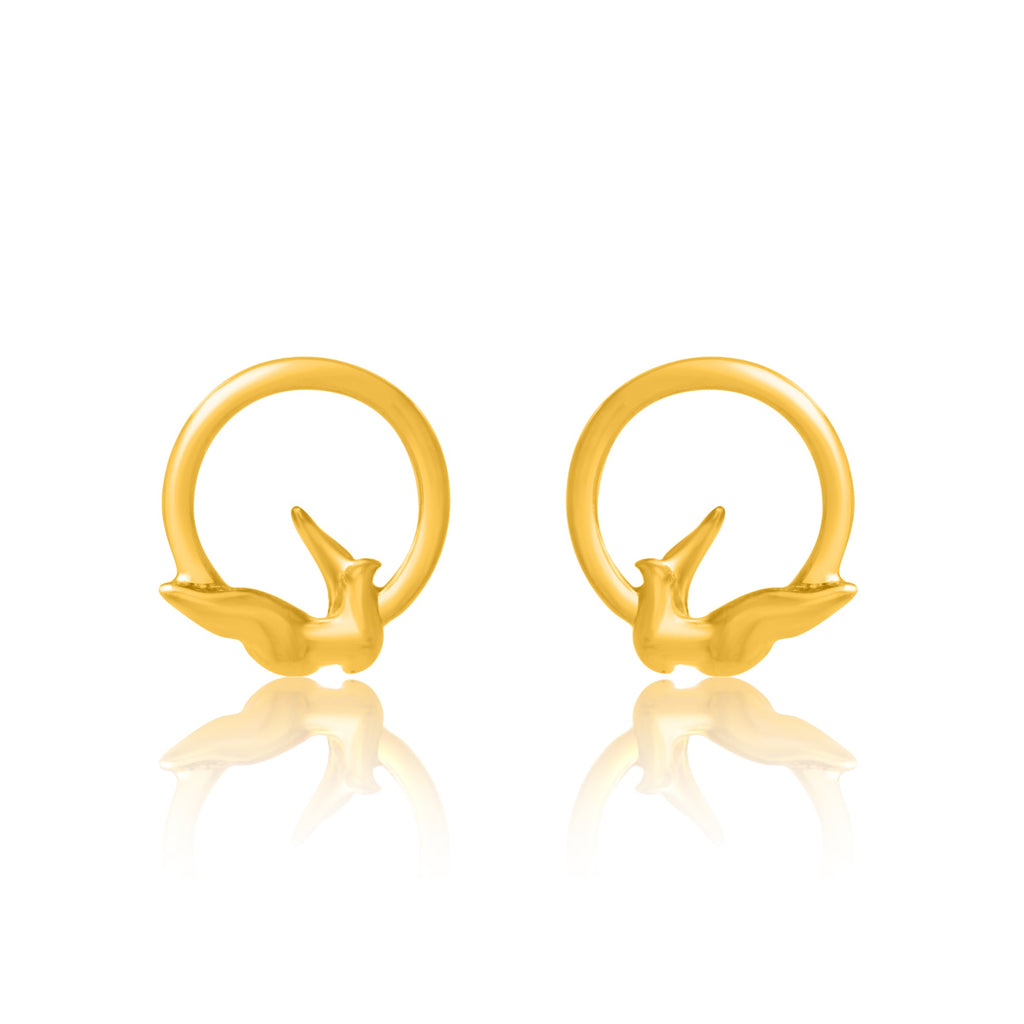 24K Gold-Plated Bird Earrings - Kicky & Perky