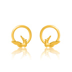 24K Gold-Plated Bird Earrings - Kicky & Perky