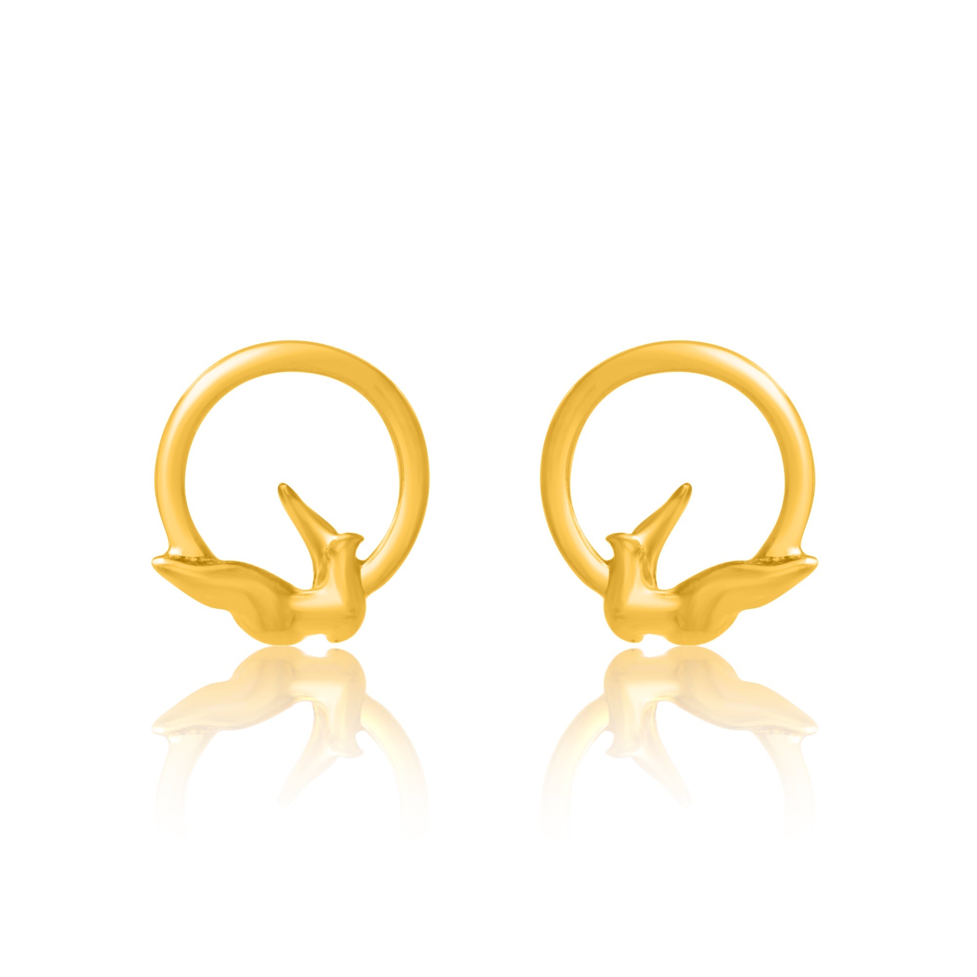 24K Gold-Plated Bird Earrings - Kicky & Perky