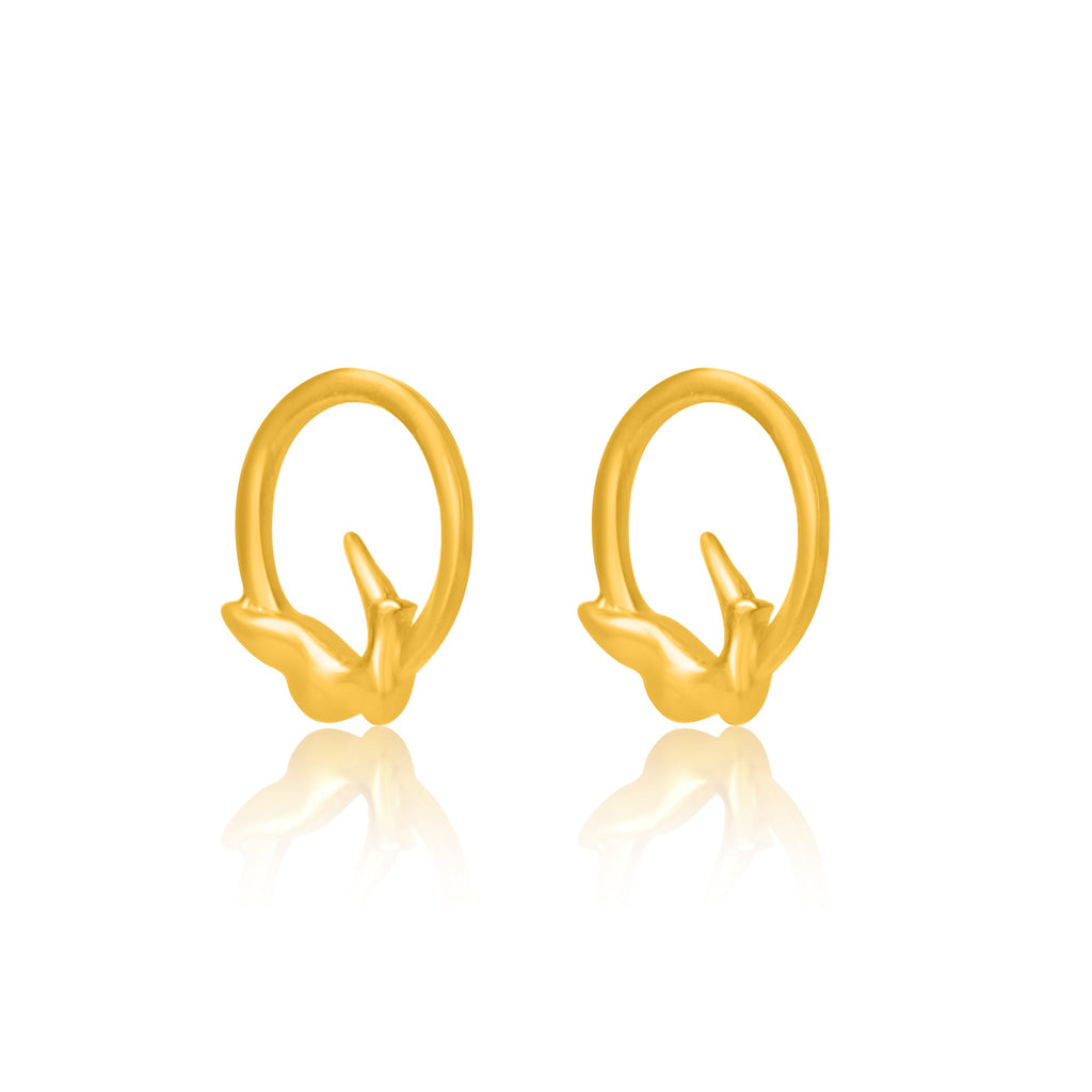 24K Gold-Plated Bird Earrings - Kicky & Perky