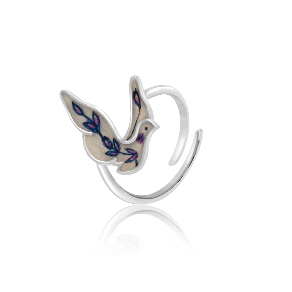 Rhodium-Plated Nature Ring - Kicky & Perky