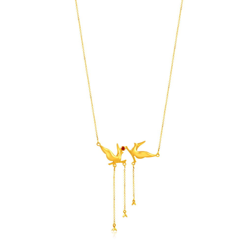 24K Gold-Plated Floral Pendant Necklace - Kicky & Perky