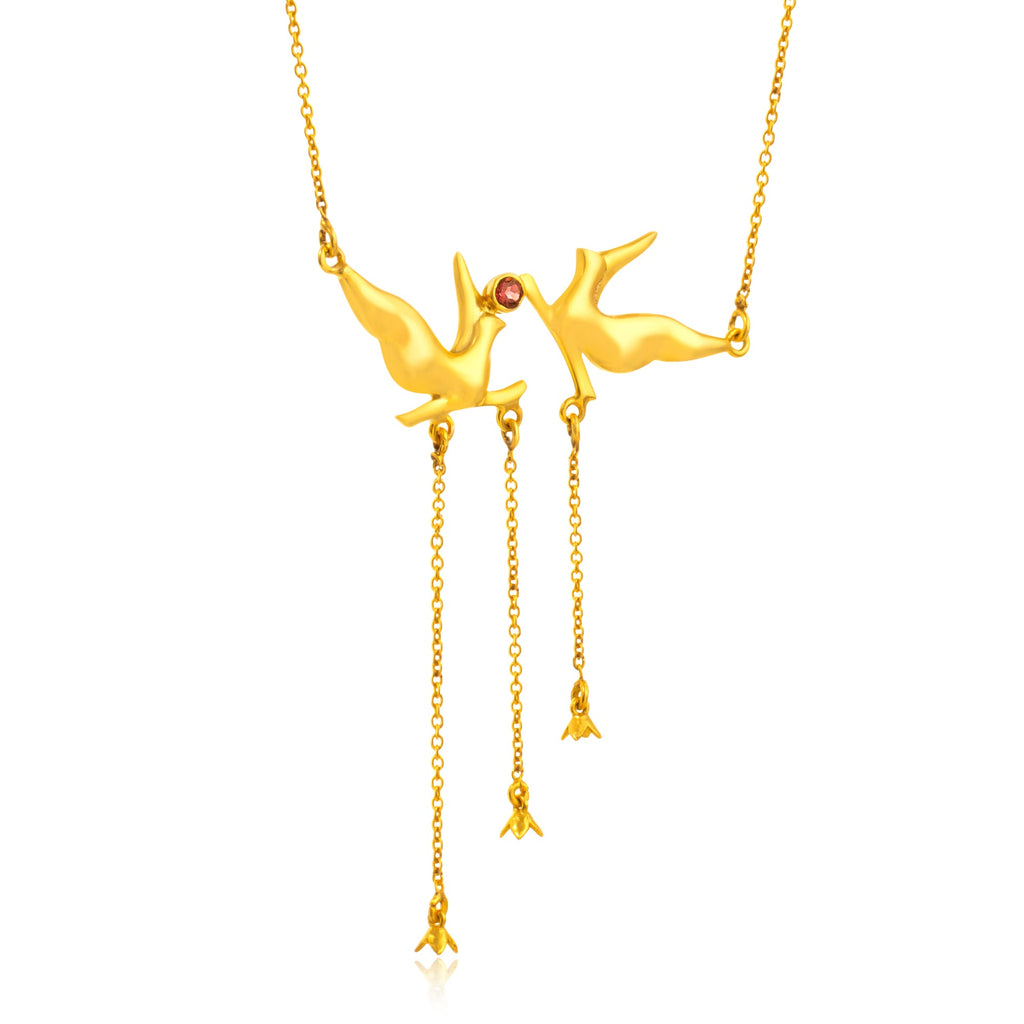 24K Gold-Plated Floral Pendant Necklace - Kicky & Perky