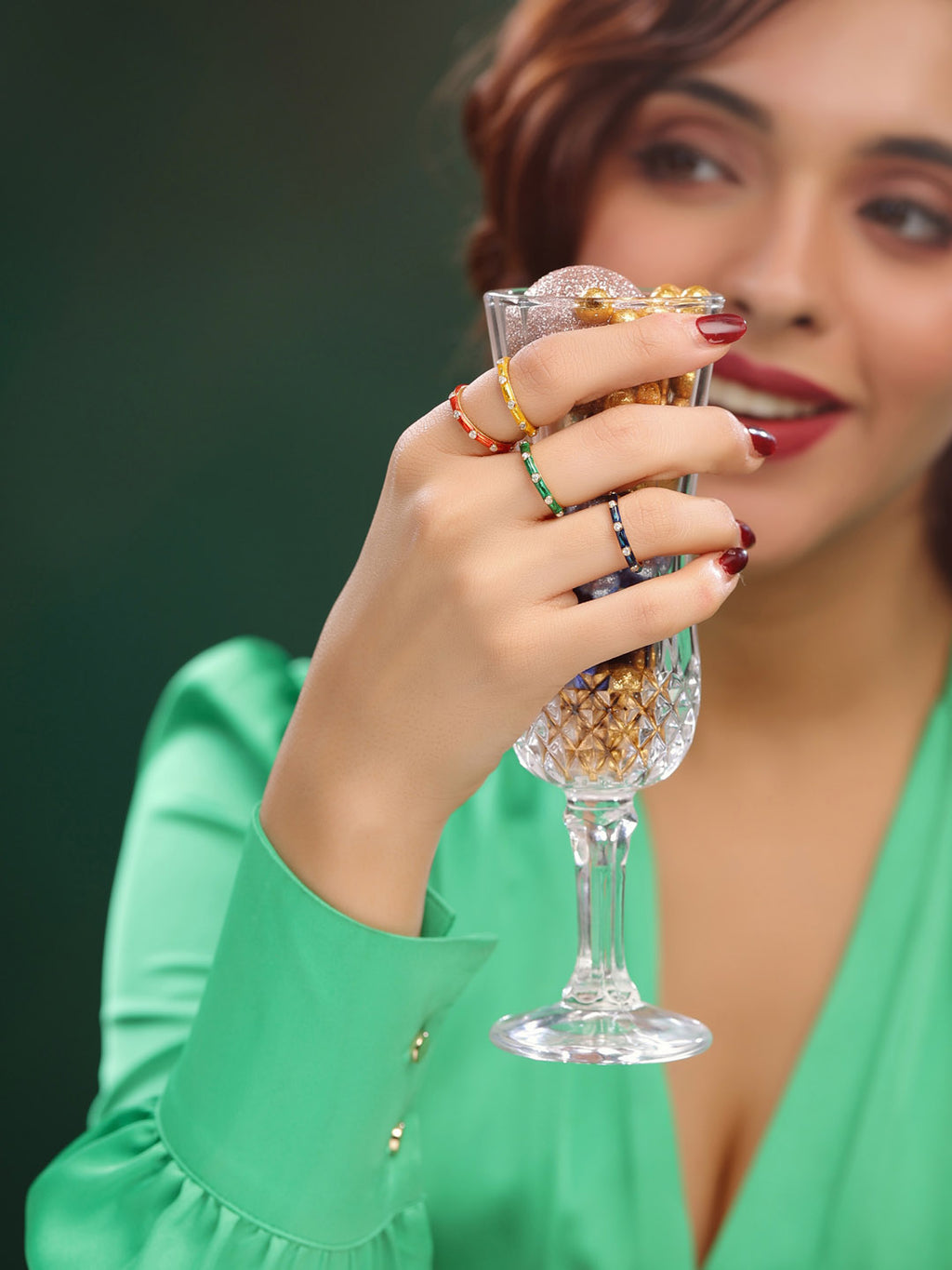Colourful Moissanite Stackable Rings