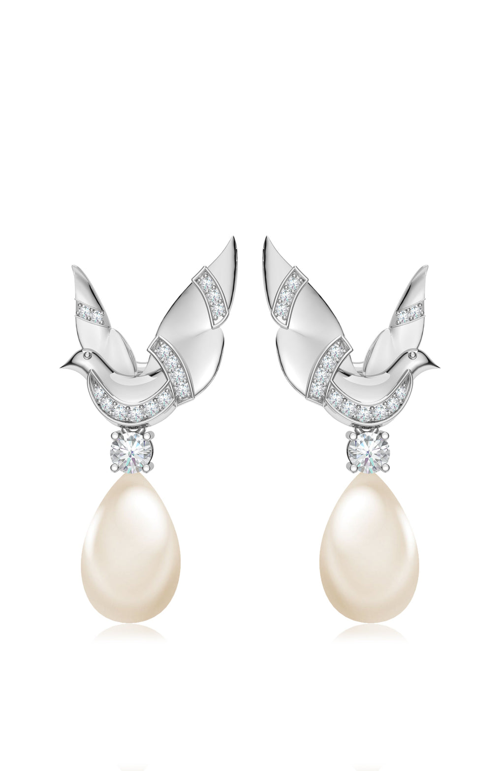 Sterling Silver Serendipity Dove Pearl Earrings