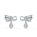 Moissanite Bow of Elegance 925 Sterling Silver Earrings For Women