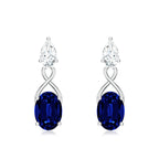 Moissanite Iolite 925 Sterling Silver Earrings For Women