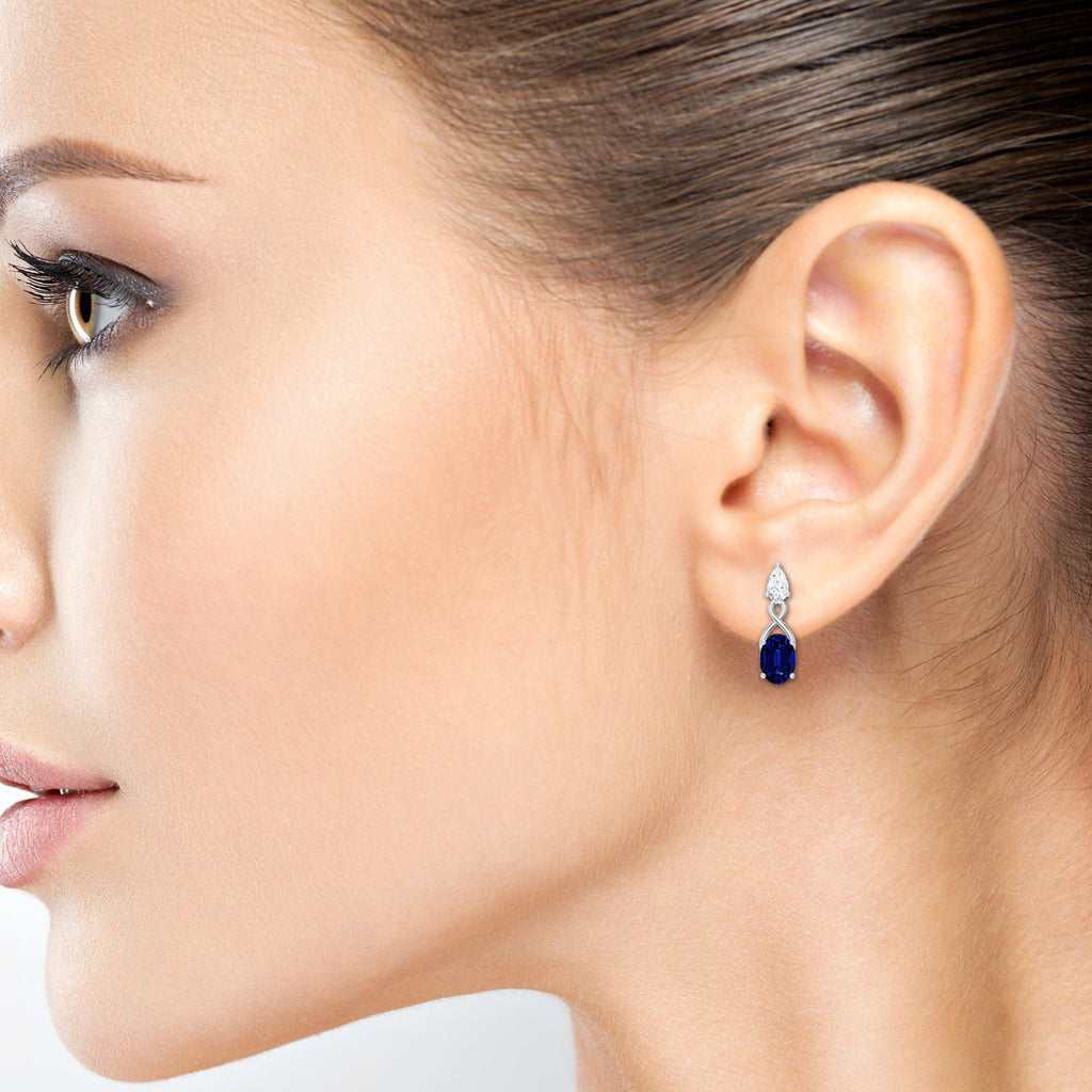 Moissanite Iolite 925 Sterling Silver Earrings For Women