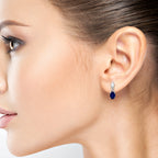 Moissanite Iolite 925 Sterling Silver Earrings For Women