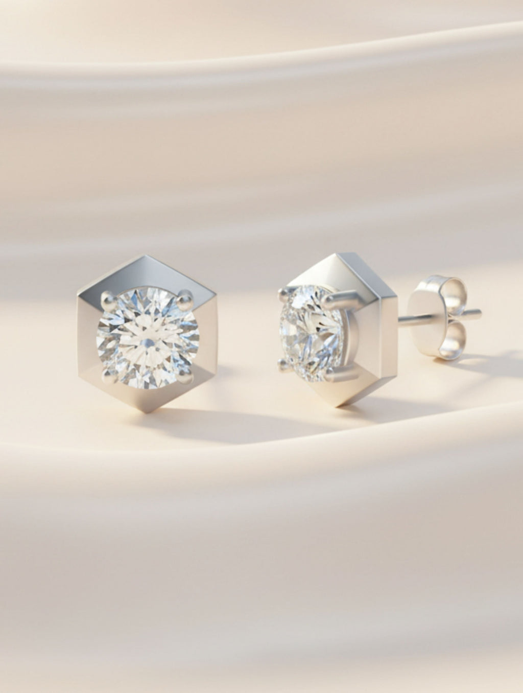 Geometric Moissanite 925 Sterling Silver Earrings For Women