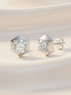 Geometric Moissanite 925 Sterling Silver Earrings For Women