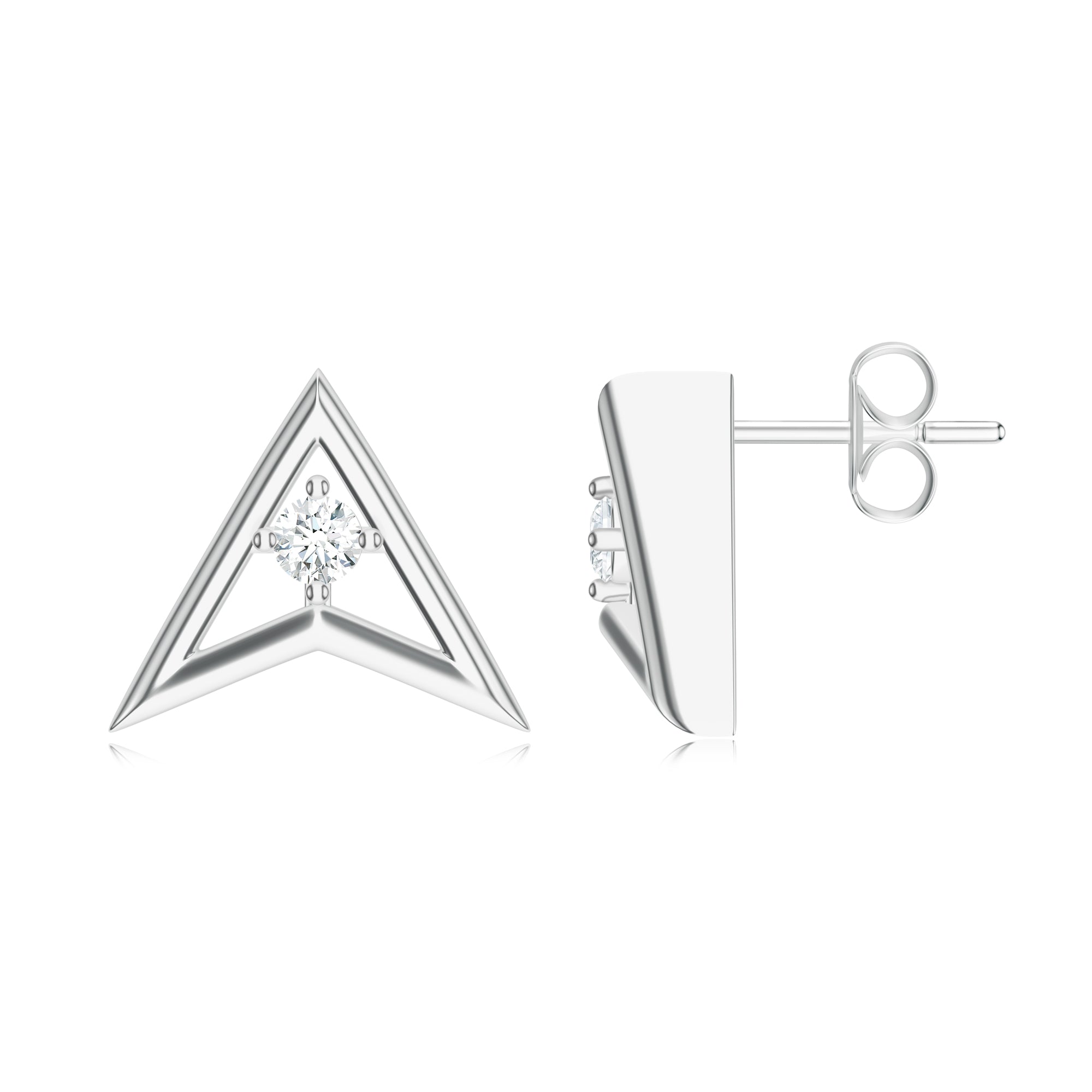 Round Moissanite 925 Sterling Silver Earrings For Women