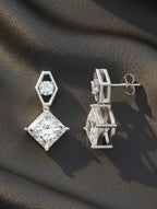 Square Moissanite 925 Sterling Silver Earrings For Women