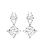 Square Moissanite 925 Sterling Silver Earrings For Women