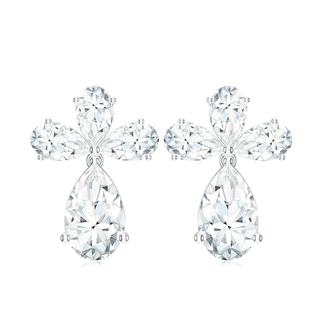 Pear-Shaped Moissanite 925 Sterling Silver Earrings For Women