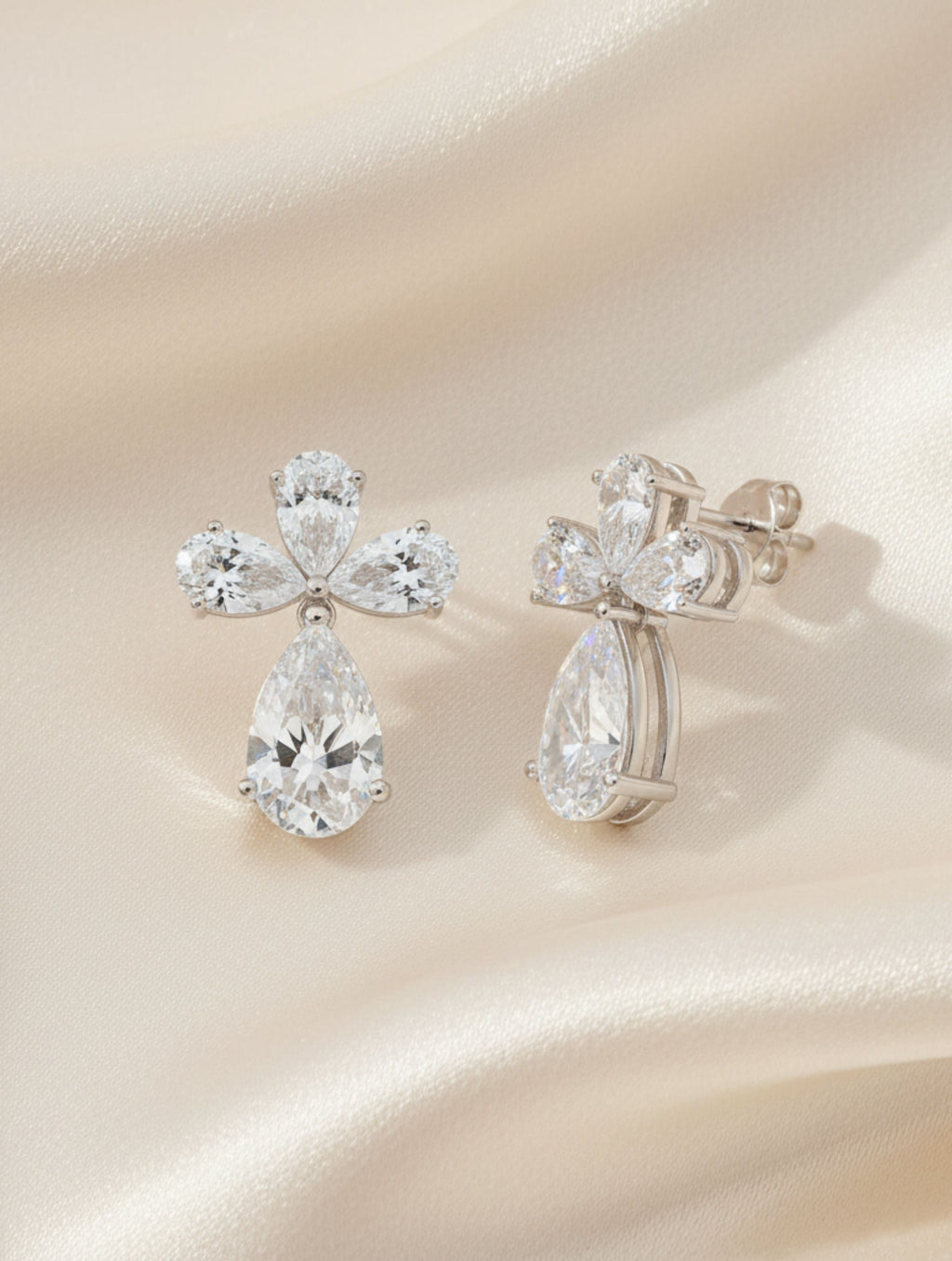 Pear-Shaped Moissanite 925 Sterling Silver Earrings For Women