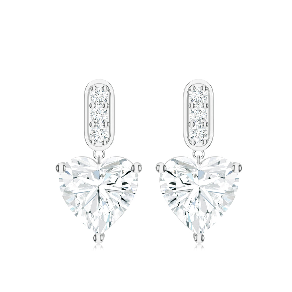 Heart-Shaped Moissanite 925 Sterling Silver Earrings For Women