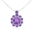 Cushion and Round-Shaped 925 Sterling Silver Pendant For Women