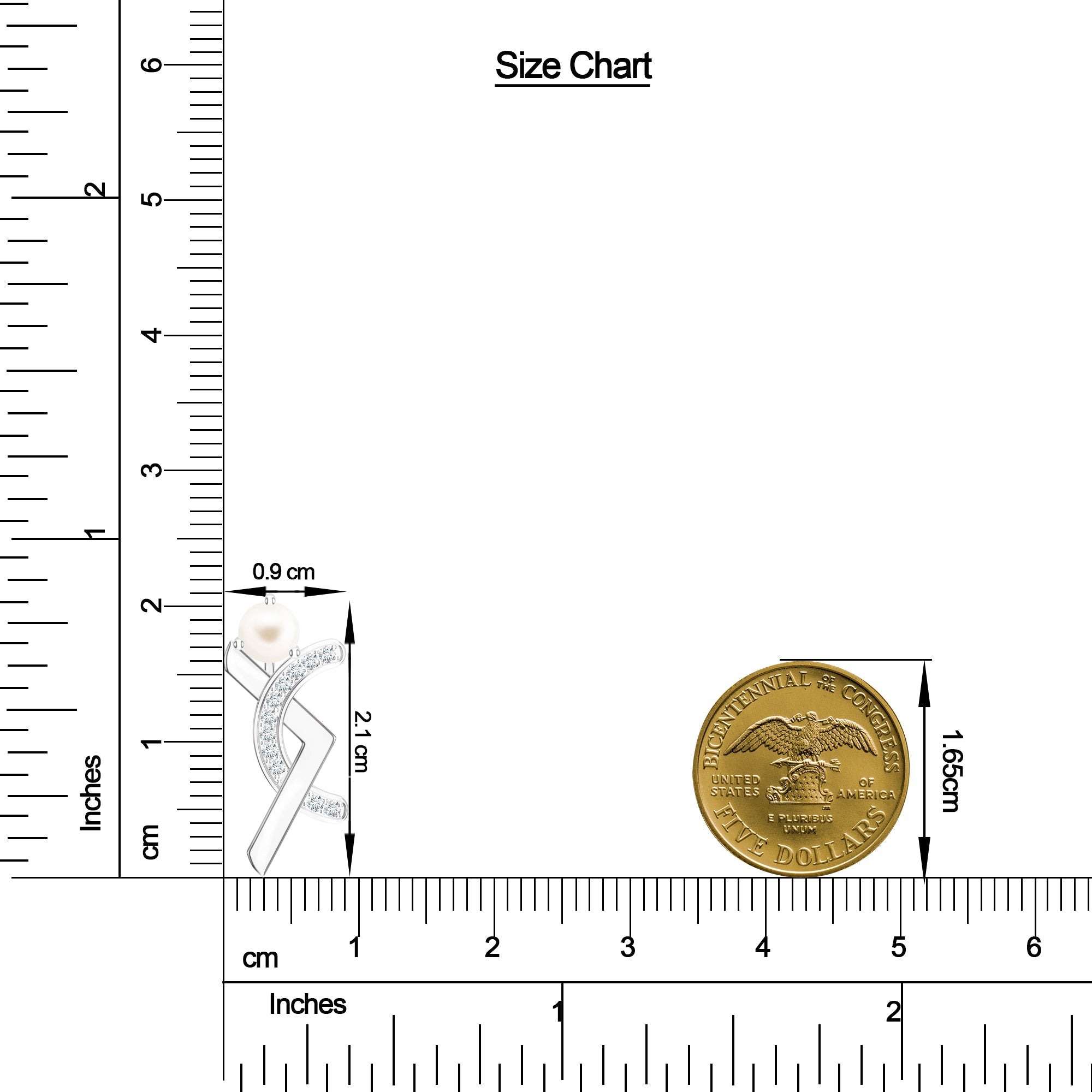 Abstract Geometric Moissanite & Pearl 925 Sterling Silver Pendant For Women