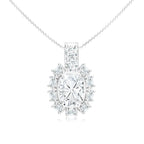 Cushion and Round-Shaped 925 Sterling Silver Pendant For Women
