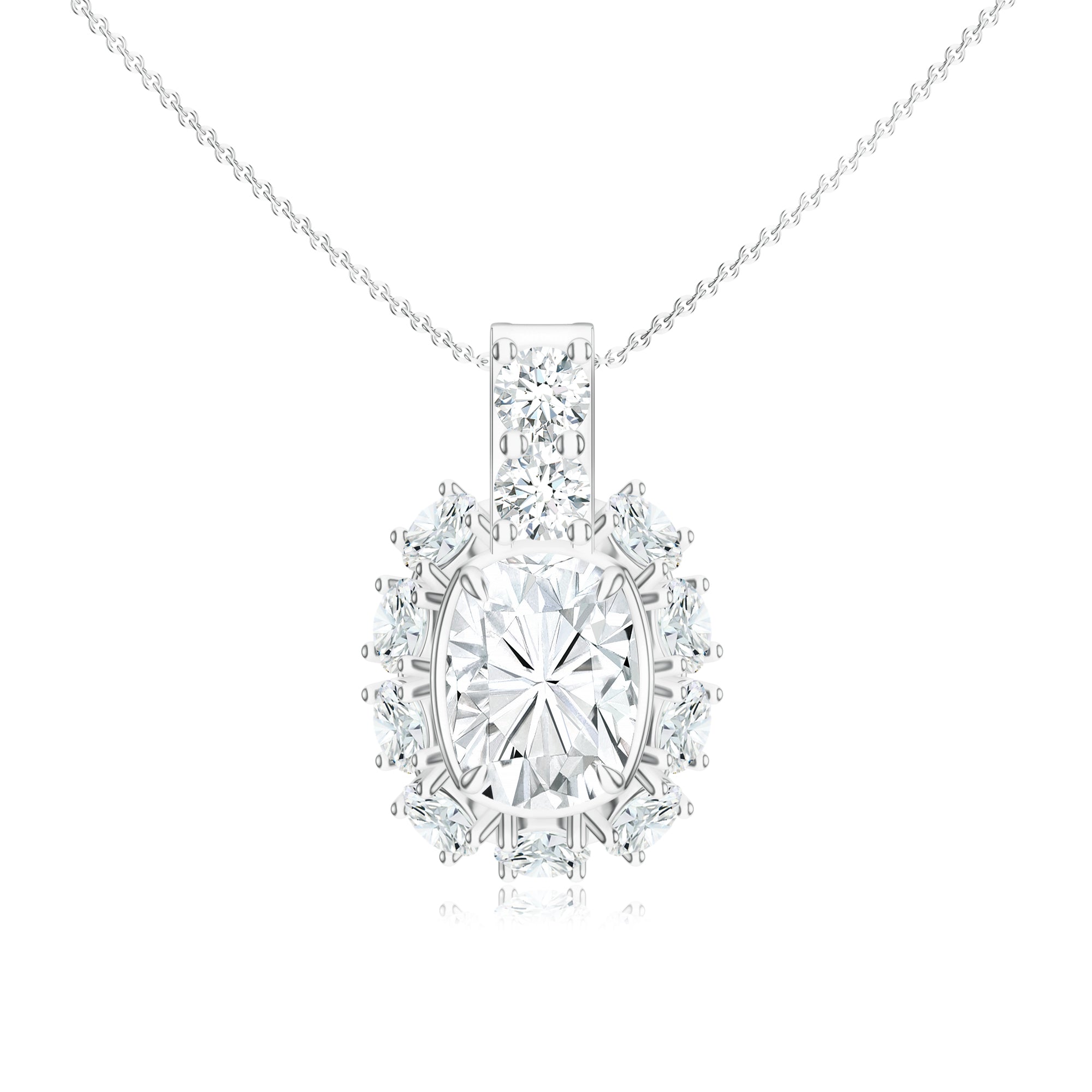 Cushion and Round-Shaped 925 Sterling Silver Pendant For Women