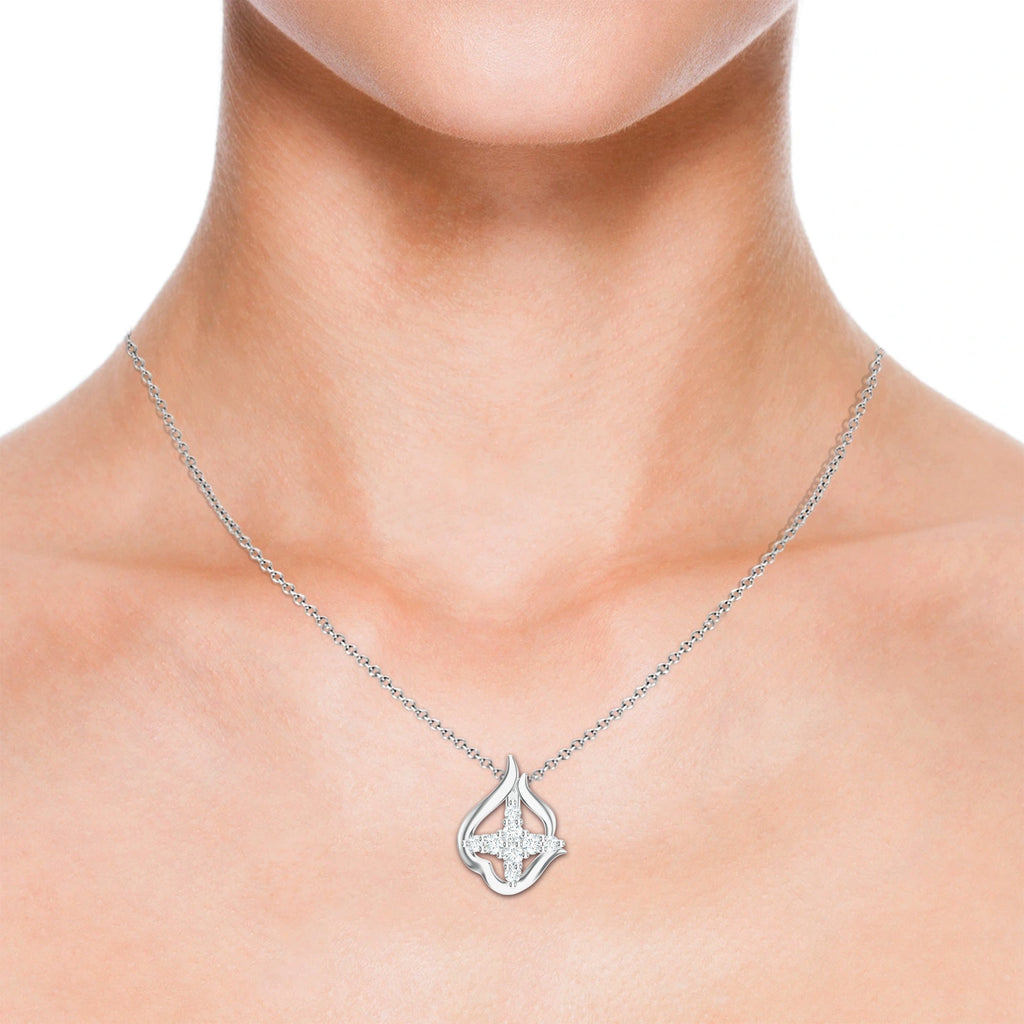 Abstract Geometric Moissanite 925 Sterling Silver Pendant For Women