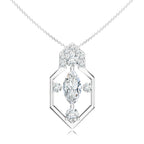Geometrical Moissanite 925 Sterling Silver Pendant For Women