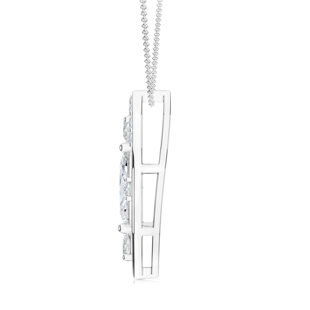 Geometrical Moissanite 925 Sterling Silver Pendant For Women