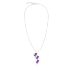 Amethyst & Moissanite Symmetric 925 Sterling Silver Pendant For Women