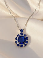 Cushion and Round-Shaped 925 Sterling Silver Pendant For Women