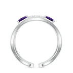 Adjustable Amethyst and Moissanite 925 Sterling Silver Ring For Women