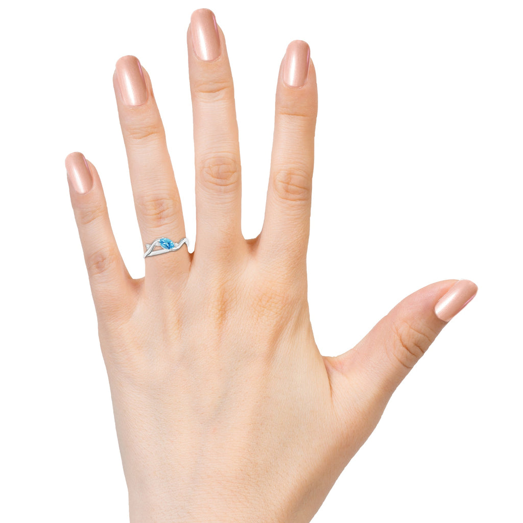 Abstract Blue Topaz ] 925 Sterling Silver Ring For Women