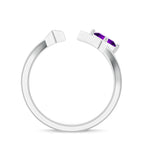 Front Open Amethyst 925 Sterling Silver Ring For Women