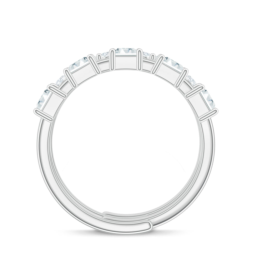 Classic Moissanite Stackable 925 Sterling Silver Ring For Women