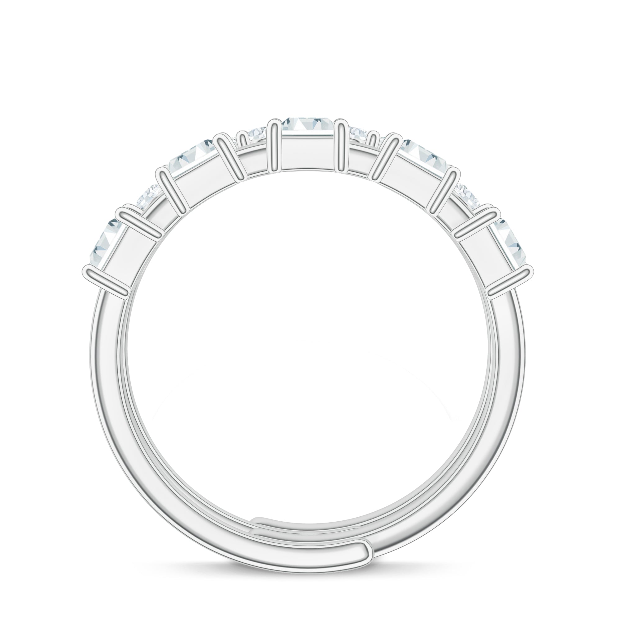 Classic Moissanite Stackable 925 Sterling Silver Ring For Women