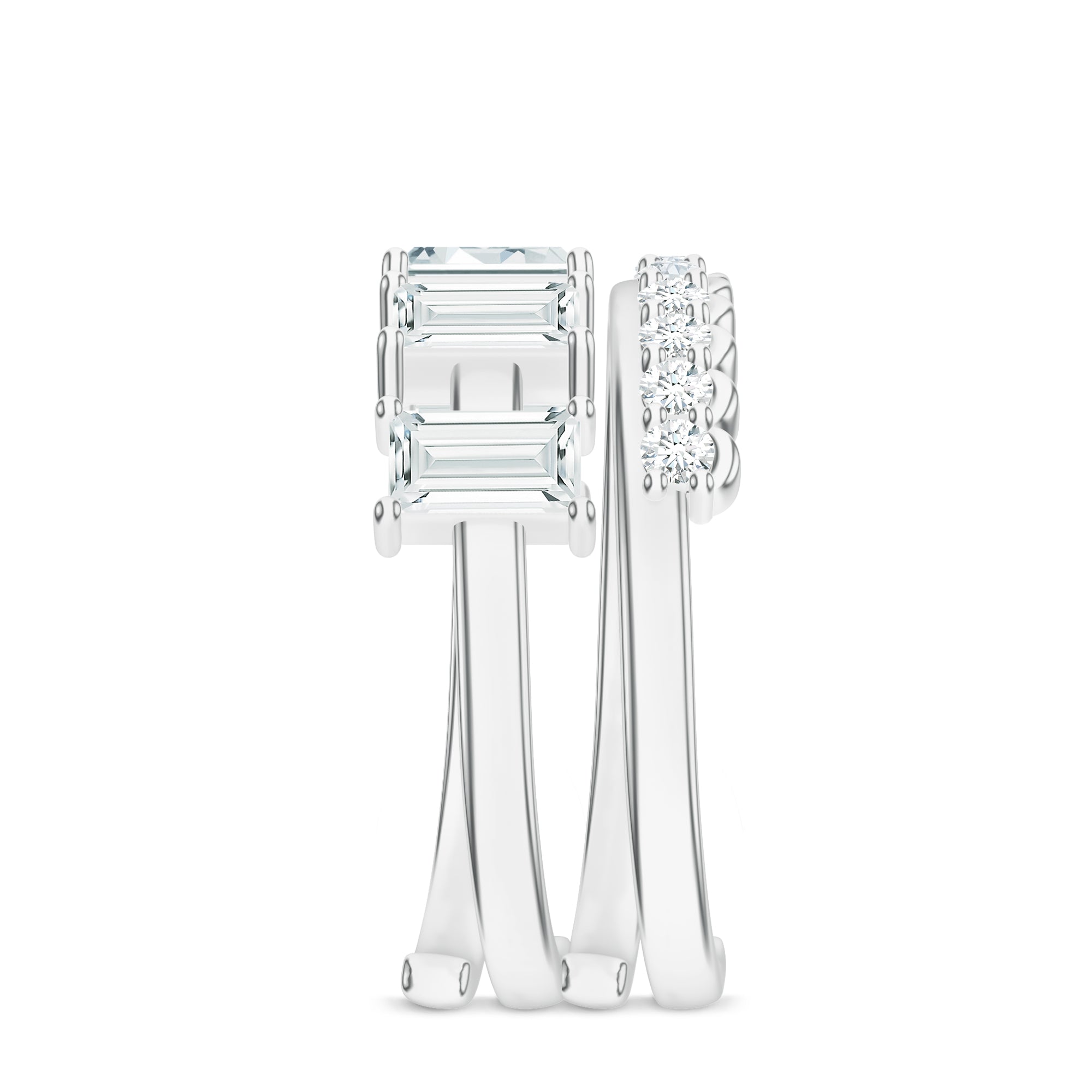 Classic Moissanite Stackable 925 Sterling Silver Ring For Women
