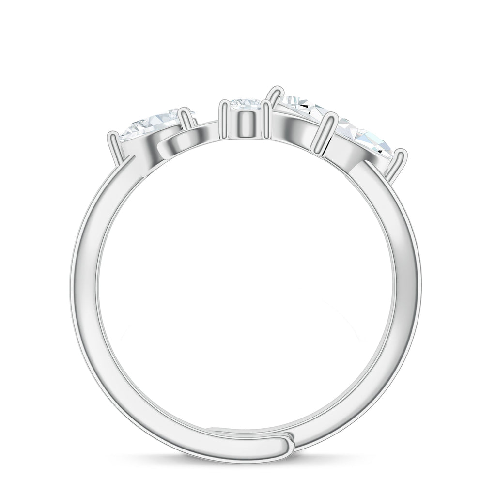 Abstract Patterns Moissanite 925 Sterling Silver Ring For Women