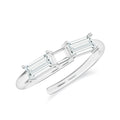Baguette Moissanite 925 Sterling Silver Adjustable Ring For Women