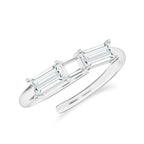 Baguette Moissanite 925 Sterling Silver Adjustable Ring For Women