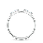 Baguette Moissanite 925 Sterling Silver Adjustable Ring For Women